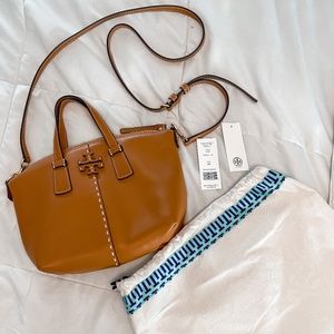 Tory Burch McGraw Smooth Mini Top-Zip Satchel